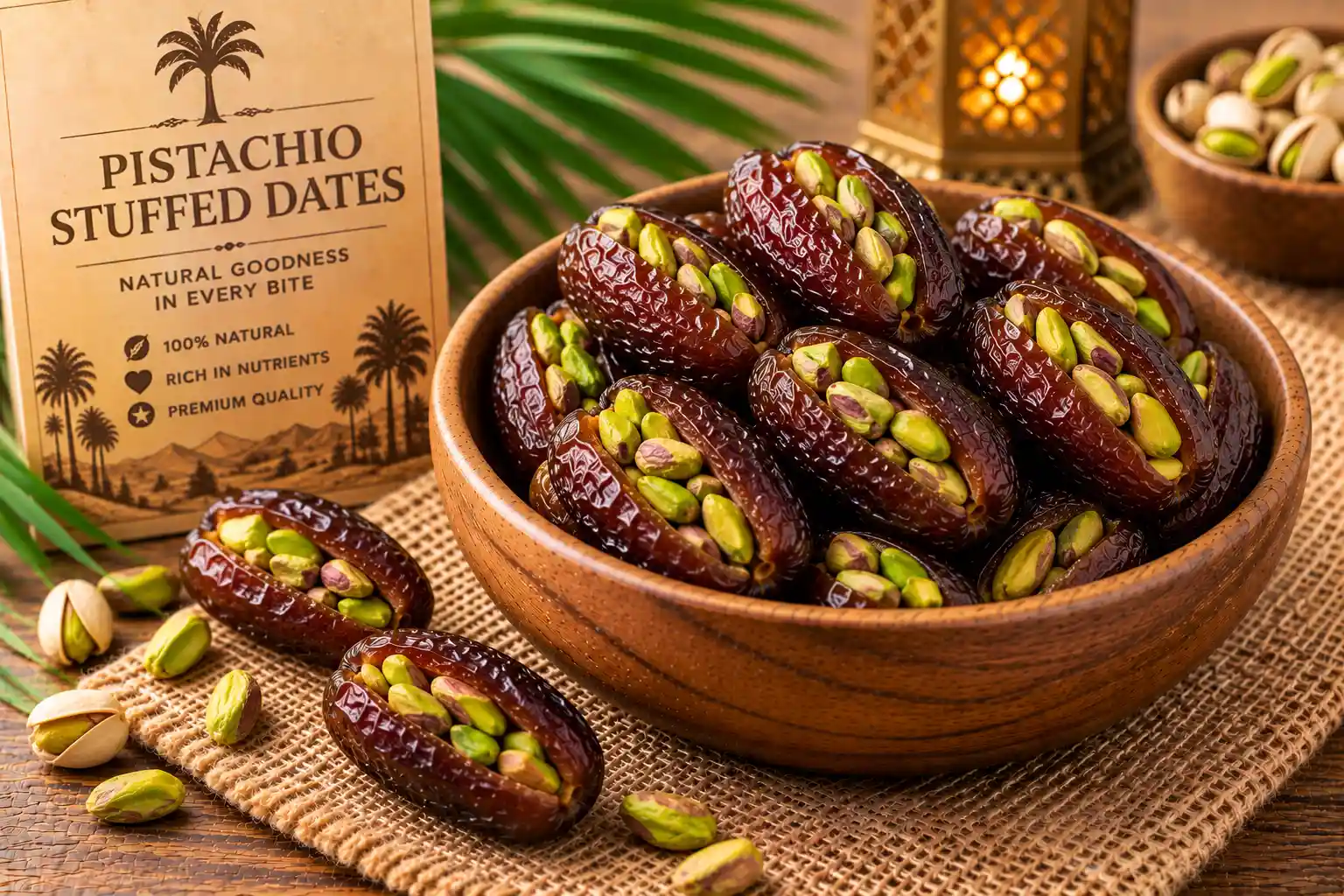 Fresh Pistachio Stuffed Dates