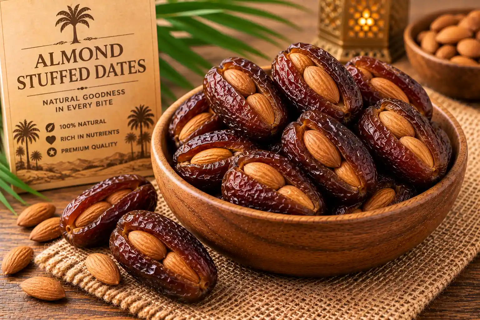 Fresh Almond Stuffed Dates